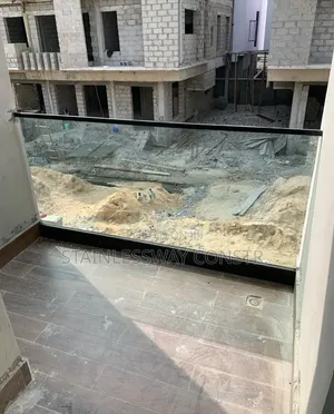 Plain Tampered Glass Balcony With Black Top