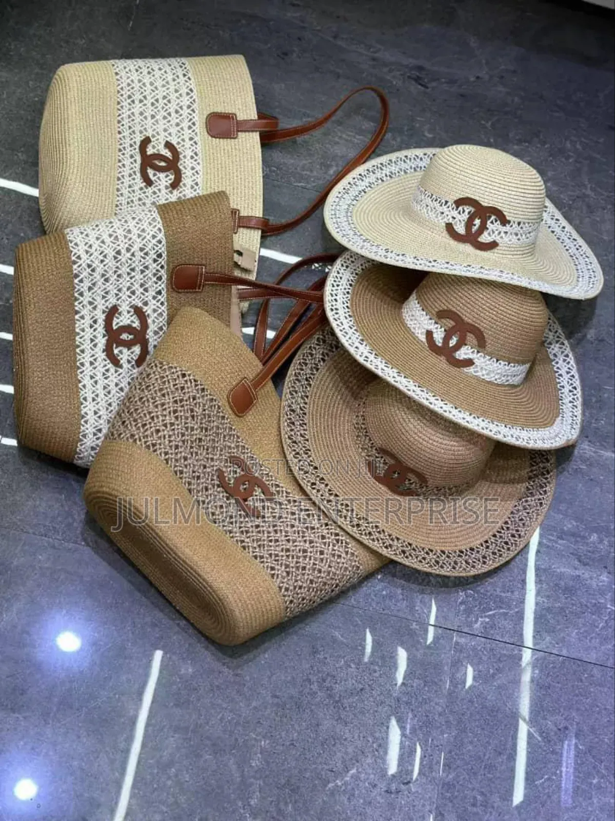 Straw Bag With Matching Bag