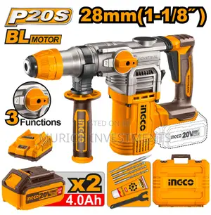 Brushless Lithium Rotary Hammer With Two 20V 4.0ah Batteries