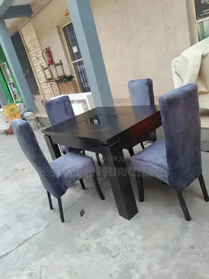 4 Seater Grey Velvet Dining