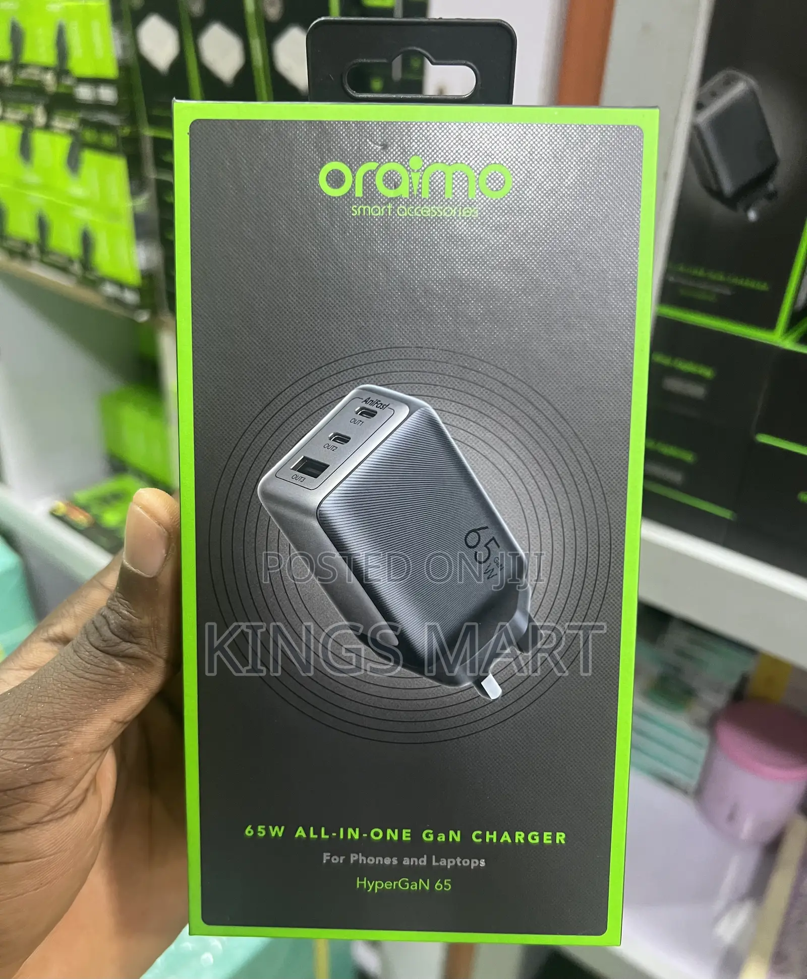 Oraimo Hypergan 65 65W Gan Laptop Wall Charger Type-c