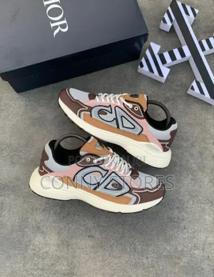 Photo - Luxury Christain Dior B30 Beige and Light Pink Sneakers