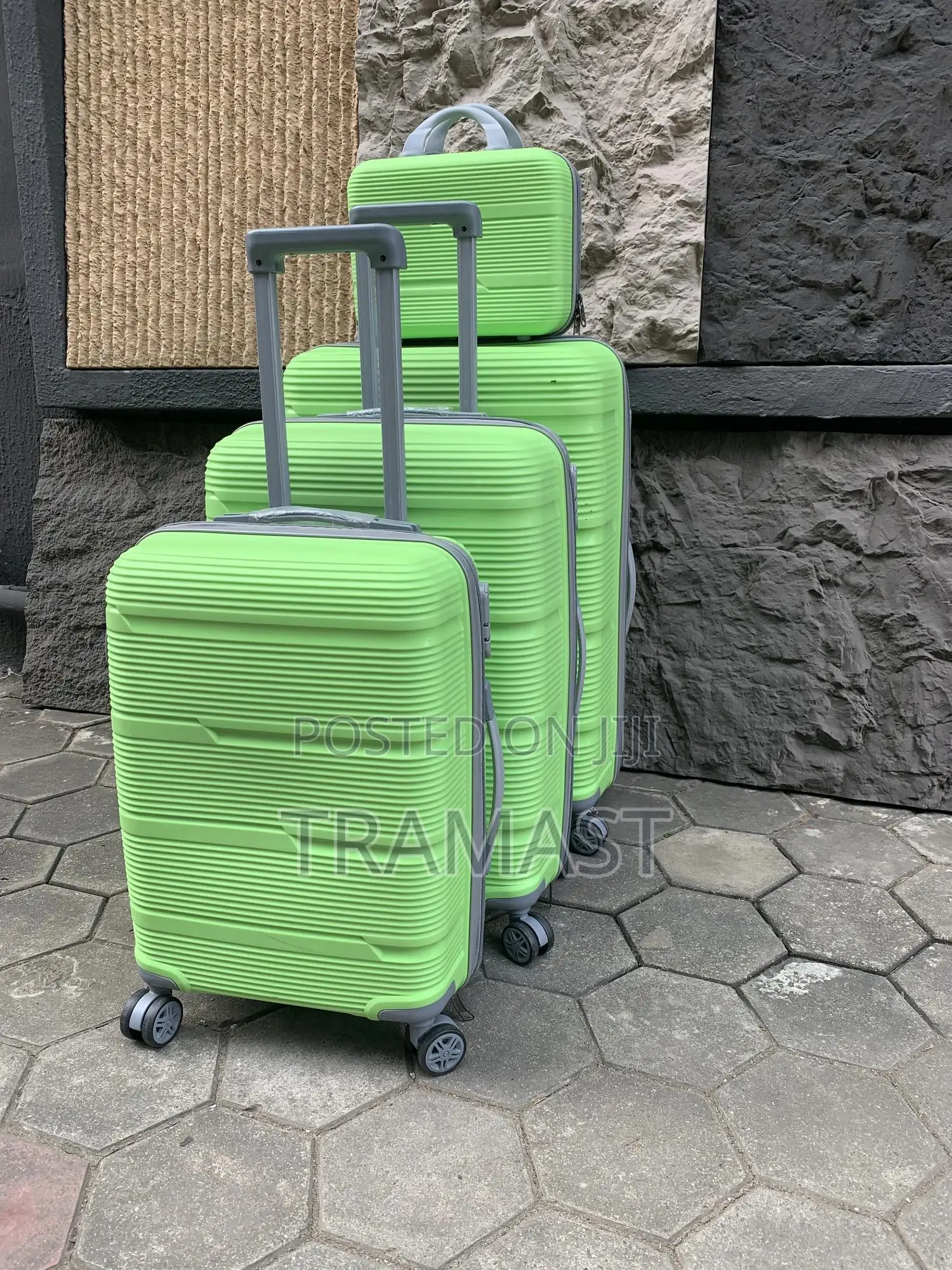 4 Set Lemon Color Rubber Luggage