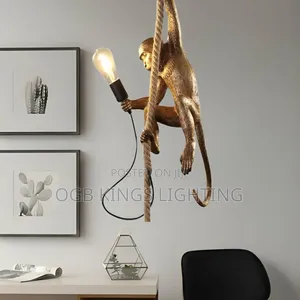 Pendant Light Resin Monkey Light Bedroom Children's Room