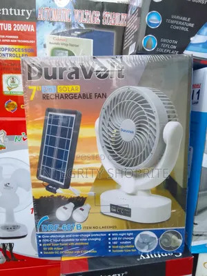 Duravolt 3 Solar Rechargeable Fan