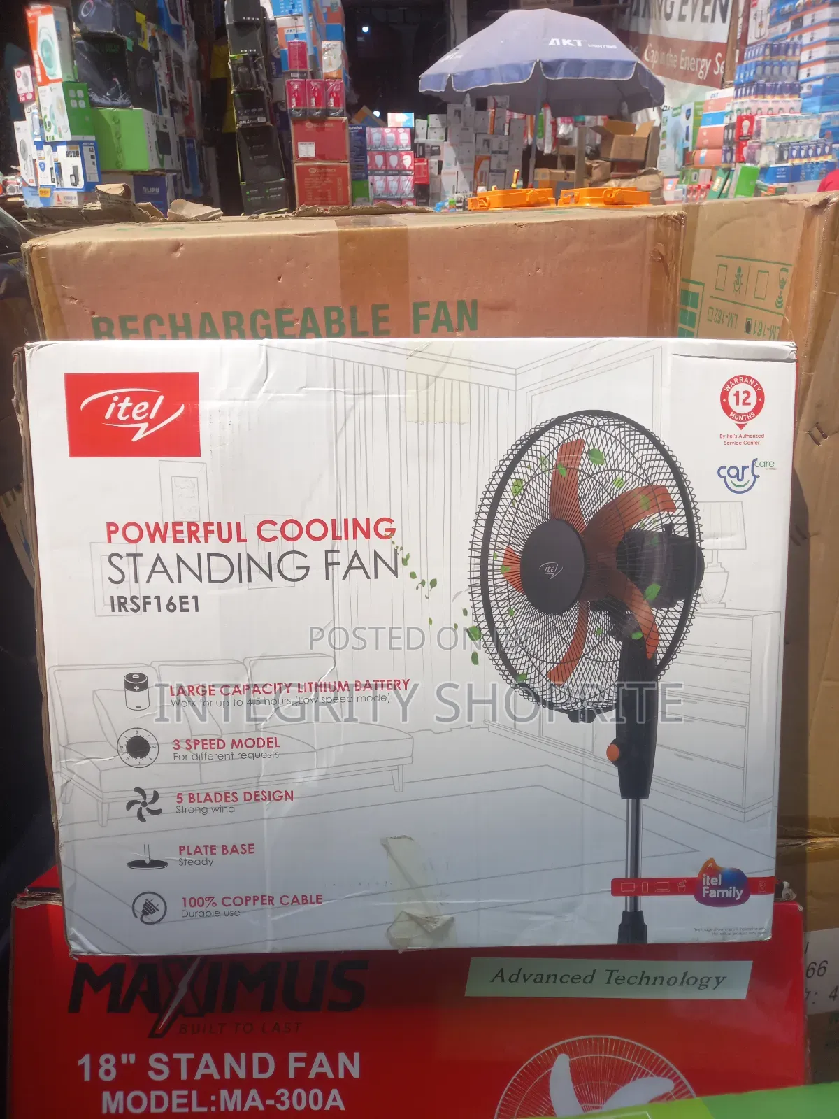 Itel Powerful Cooling Standing Fan Irsf16e1