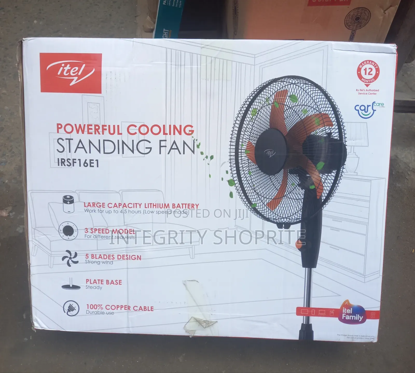Itel Powerful Cooling Standing Fan Irsf16e1