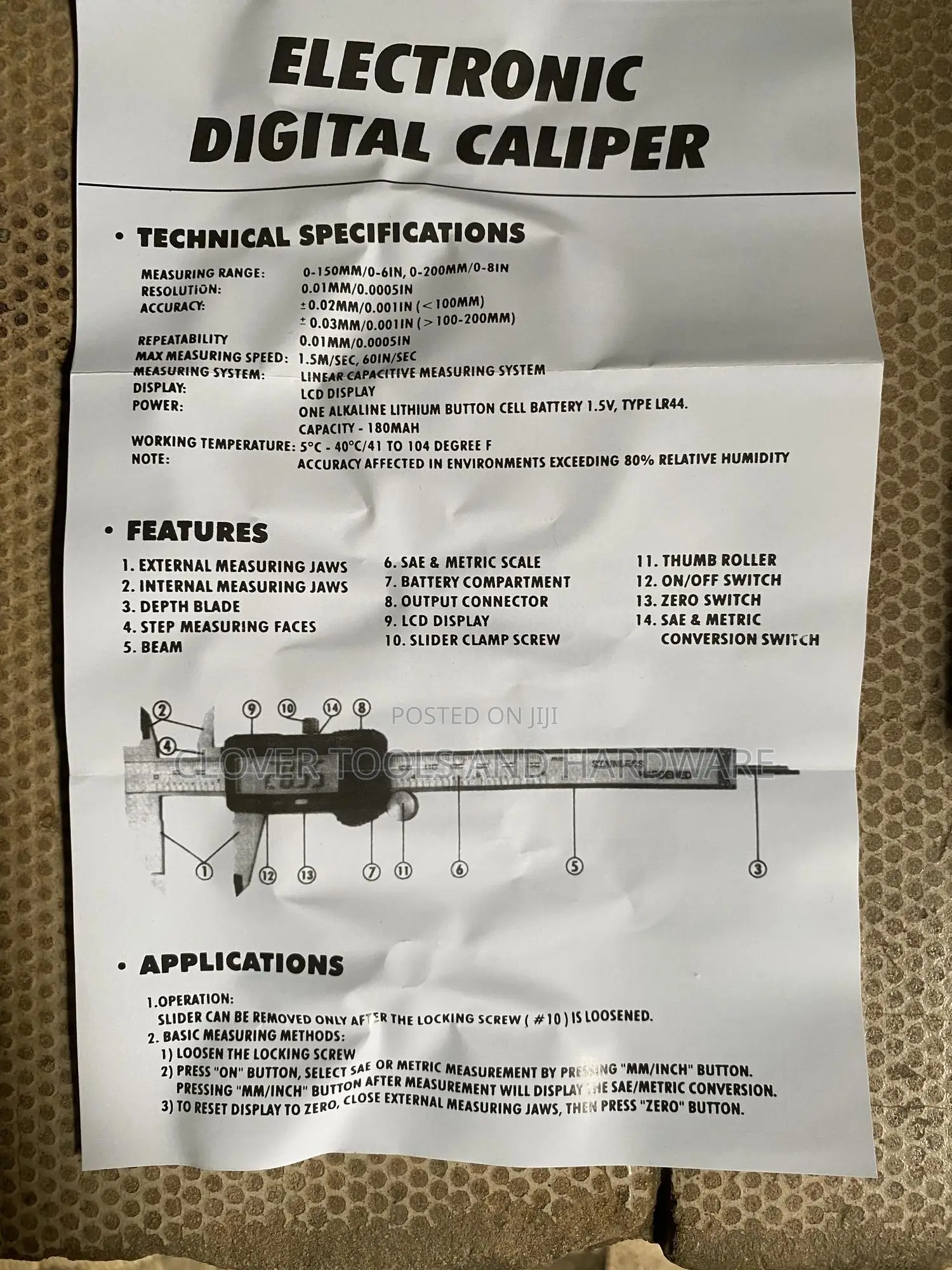 Digital Caliper 8” / 200mm