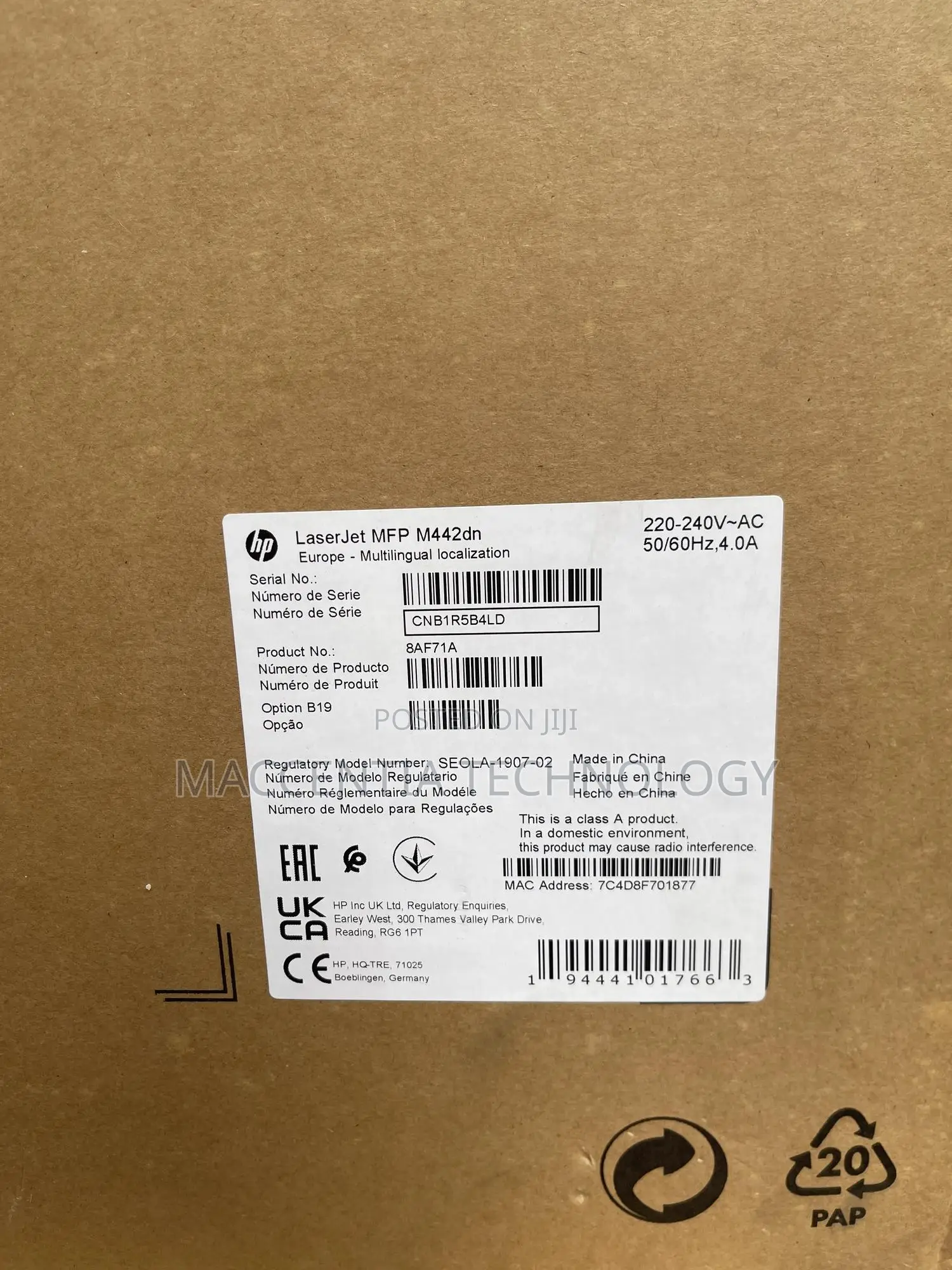 Hp Laserjet MFP M442dn (8af71a)