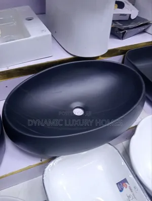 Black Oval Countertop Wash Hand Basin