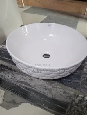 Luxury White and Gold Countertop Wash Hand Basin