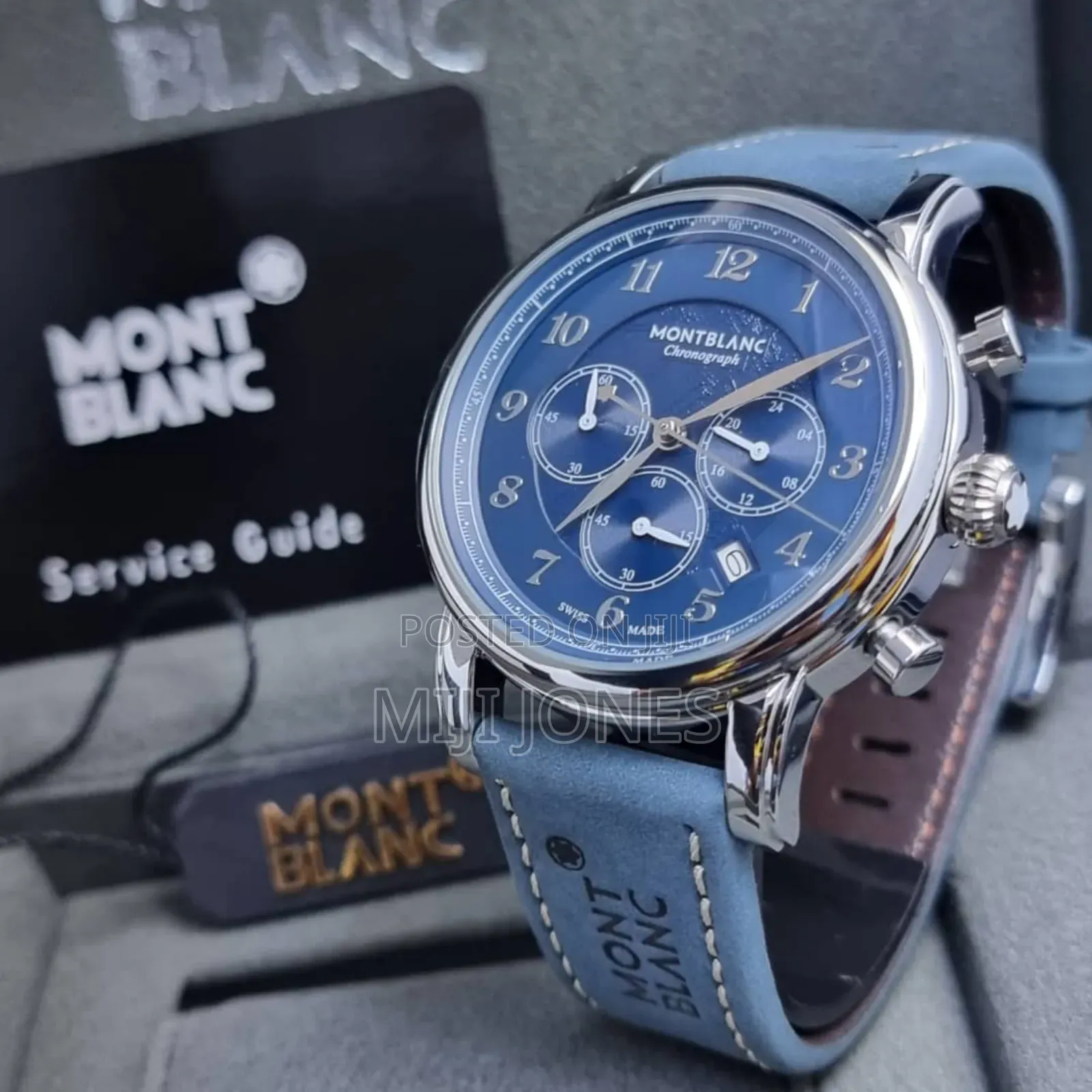 Montblanc Chronograph Blue Strap Watch