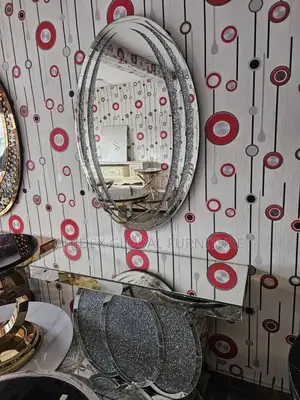 Stainless Glass Console Base With Mirror