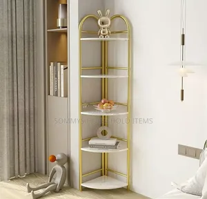 5 Tier Luxury Gold Corner Shelf