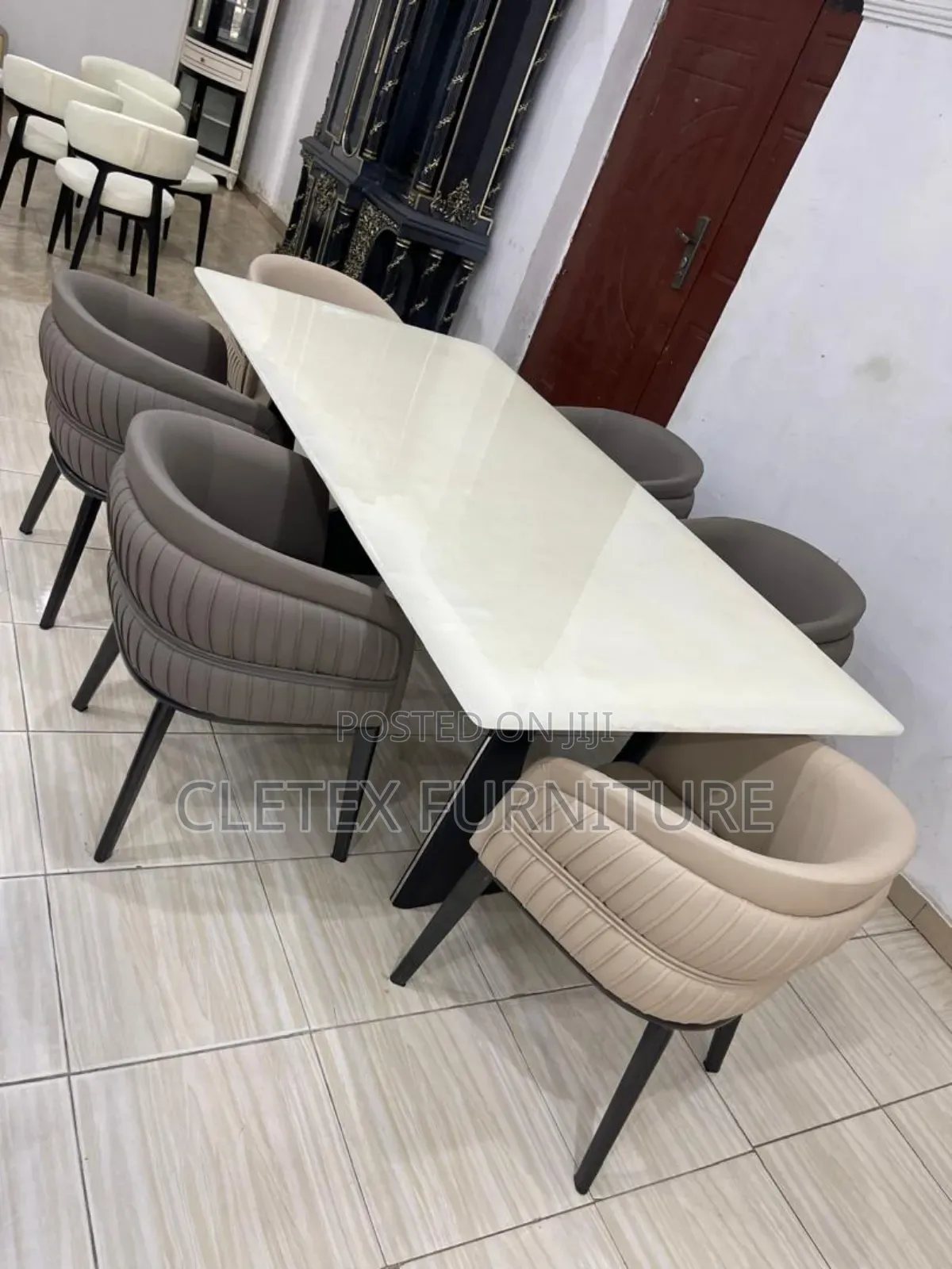 Quality Imported Marble Top Dining Table by 6 Seaters