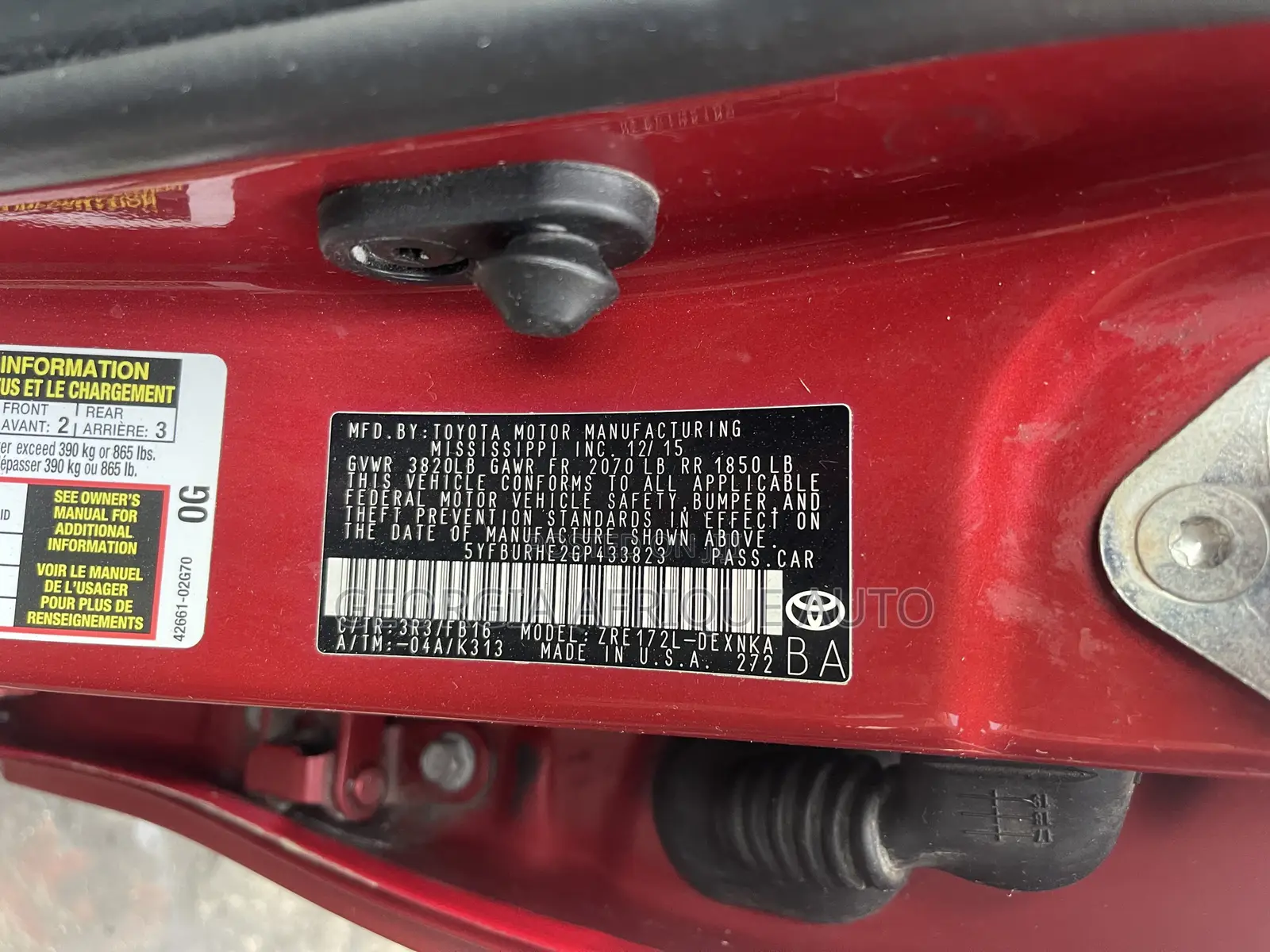 Toyota Corolla 2016 Red