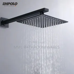 Black Concealed Rainfall Shower Mixer Set