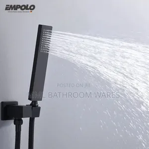Black Concealed Rainfall Shower Mixer Set
