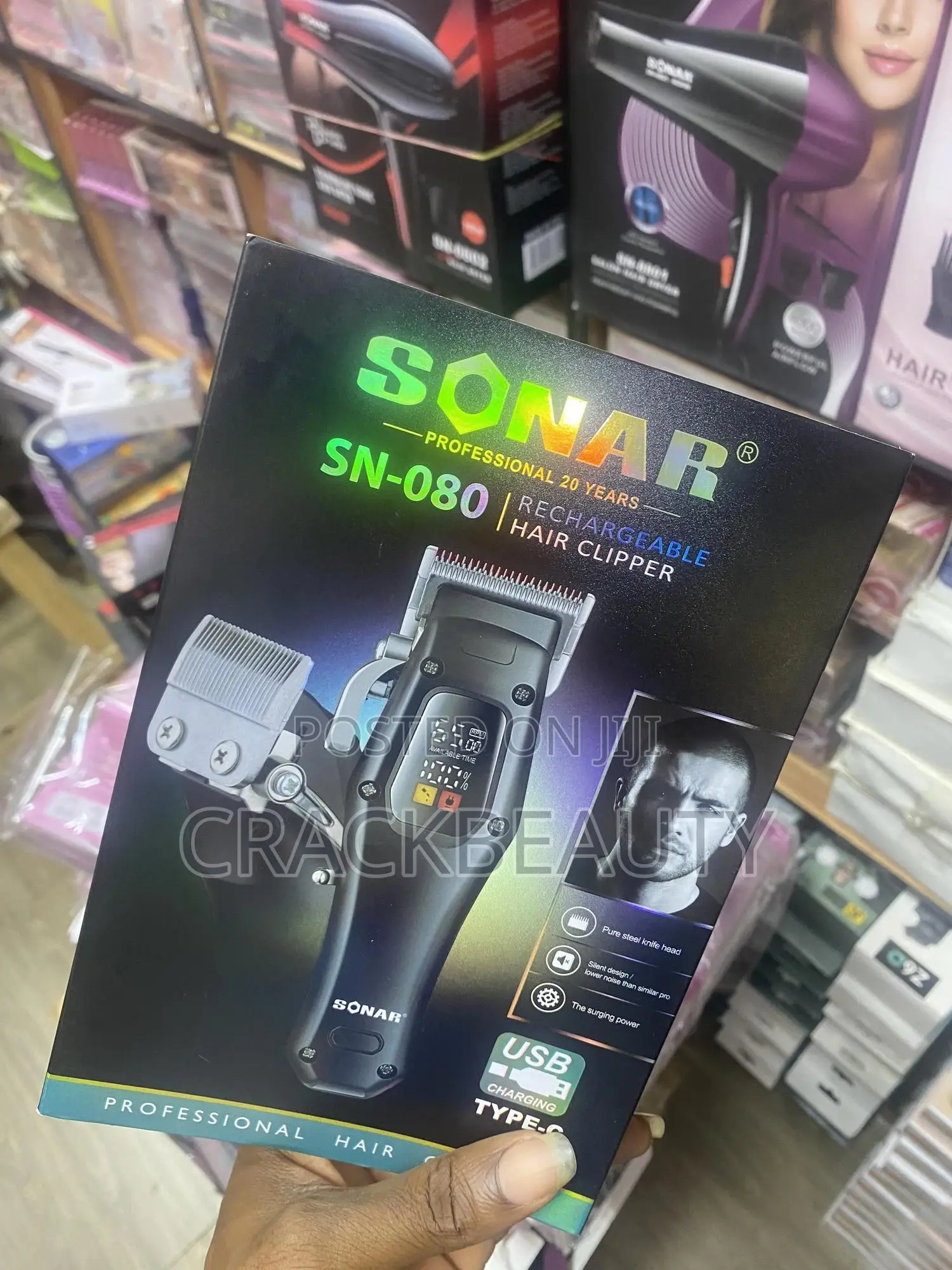 SN-080 Sonar Professional Rechargeable Hair Clipper