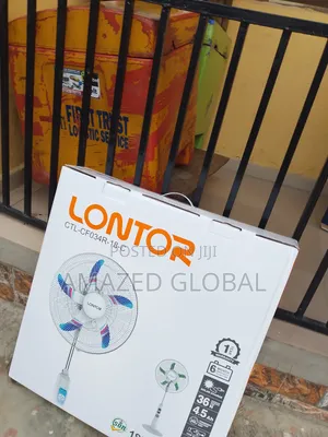 Brand New 18" Rechargeable Lontor Standing Fan -Solar Panel