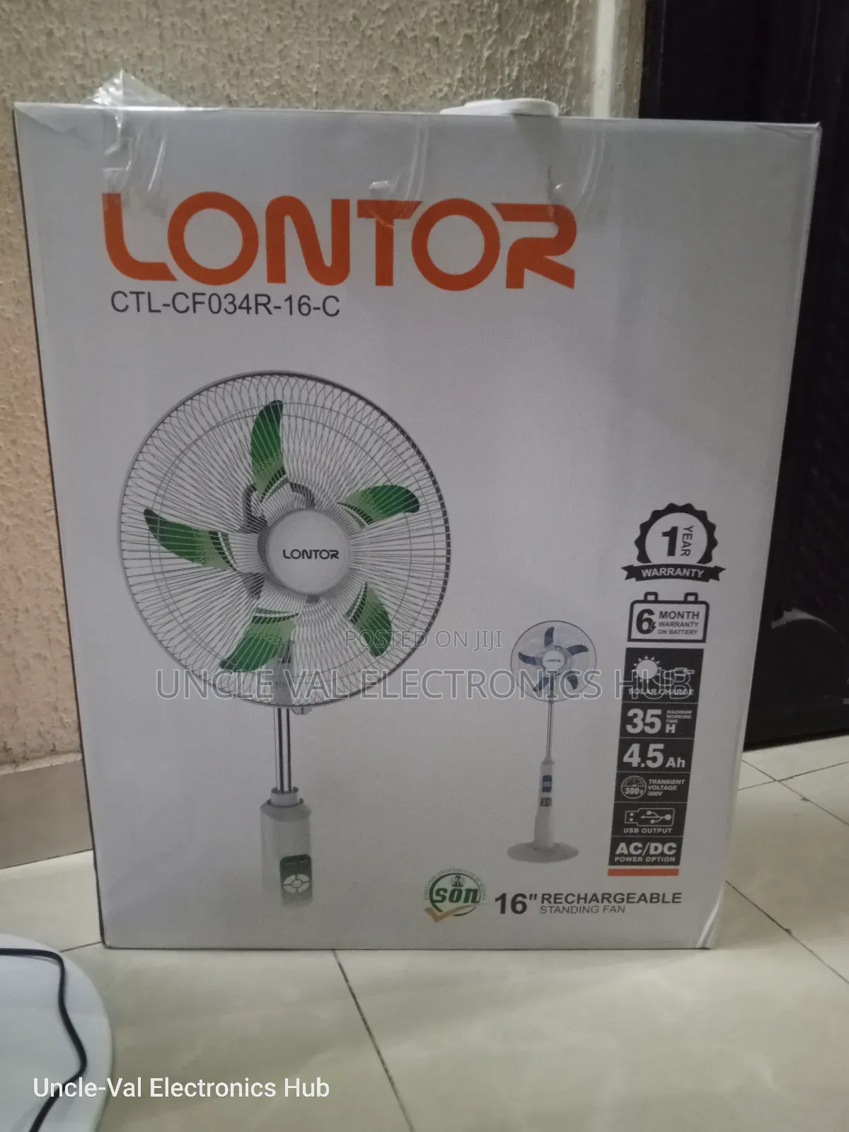 Lontor 16" Rechargeable Fan