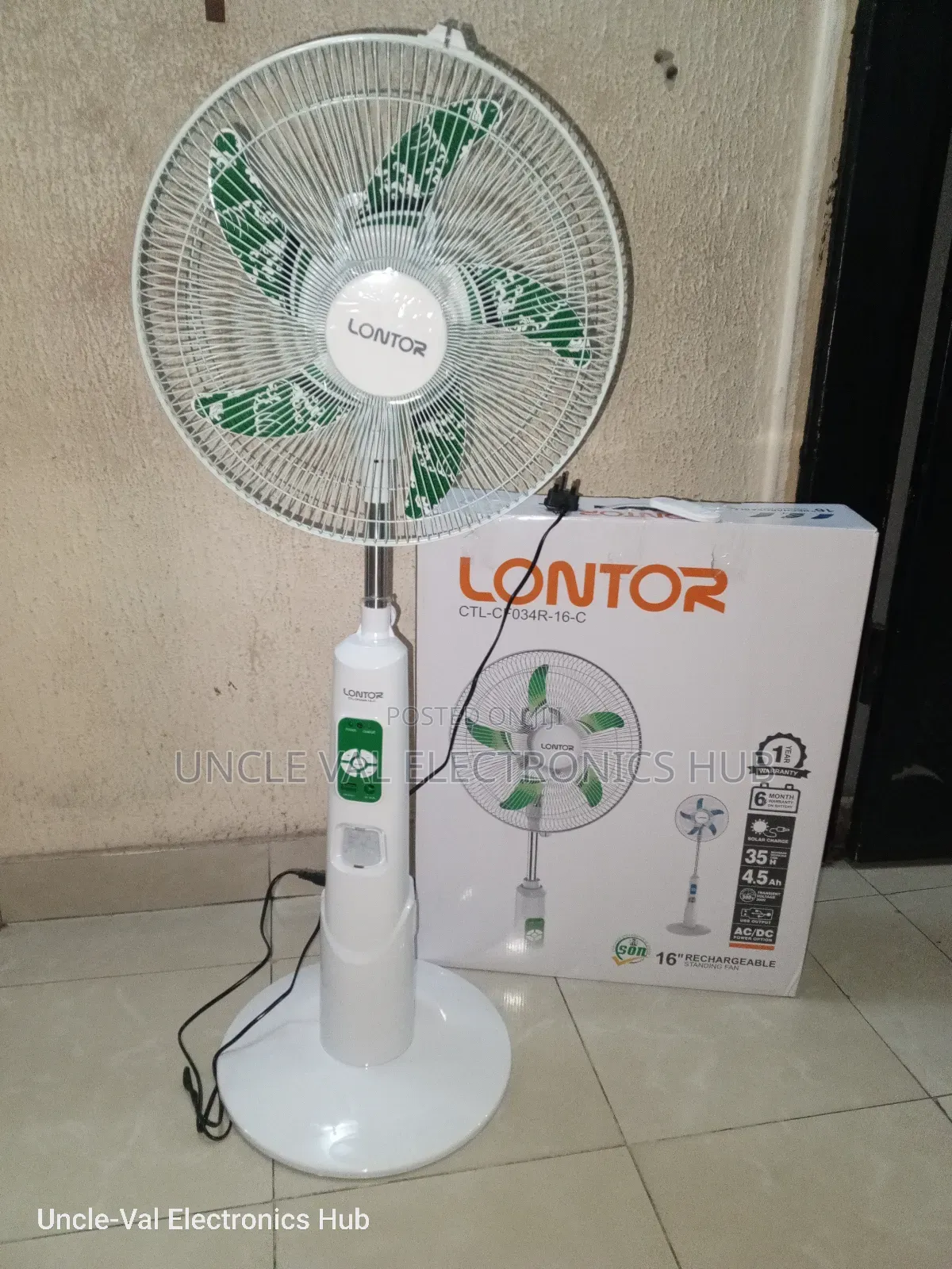 Lontor 16" Rechargeable Fan