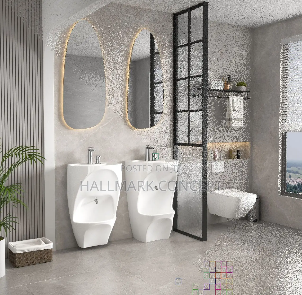 Standing Basins With Urinary and Taps.