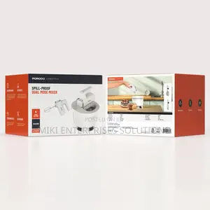 Porodo Spill-Proof Dual Mode Mixer - White/Silver