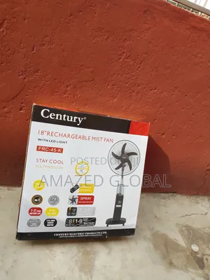 18" Rechargeable Century Water Mist Fan With LED Light