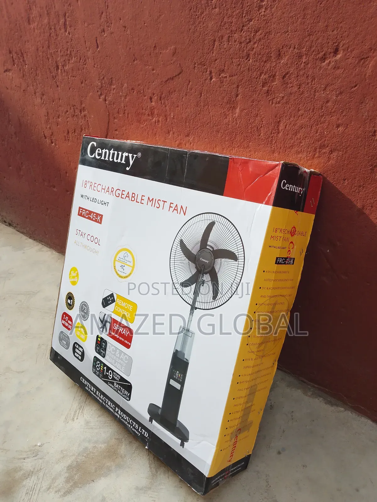 Standing Century Mist 18" Inches Rechargeable Fan