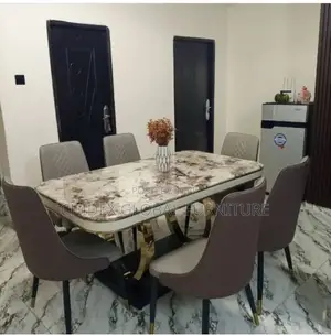 Simple Marble Top Dining Table Set