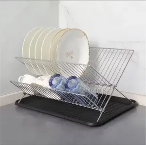 Household X Foldable Dish Rack Double Kitchen Plate Rack
