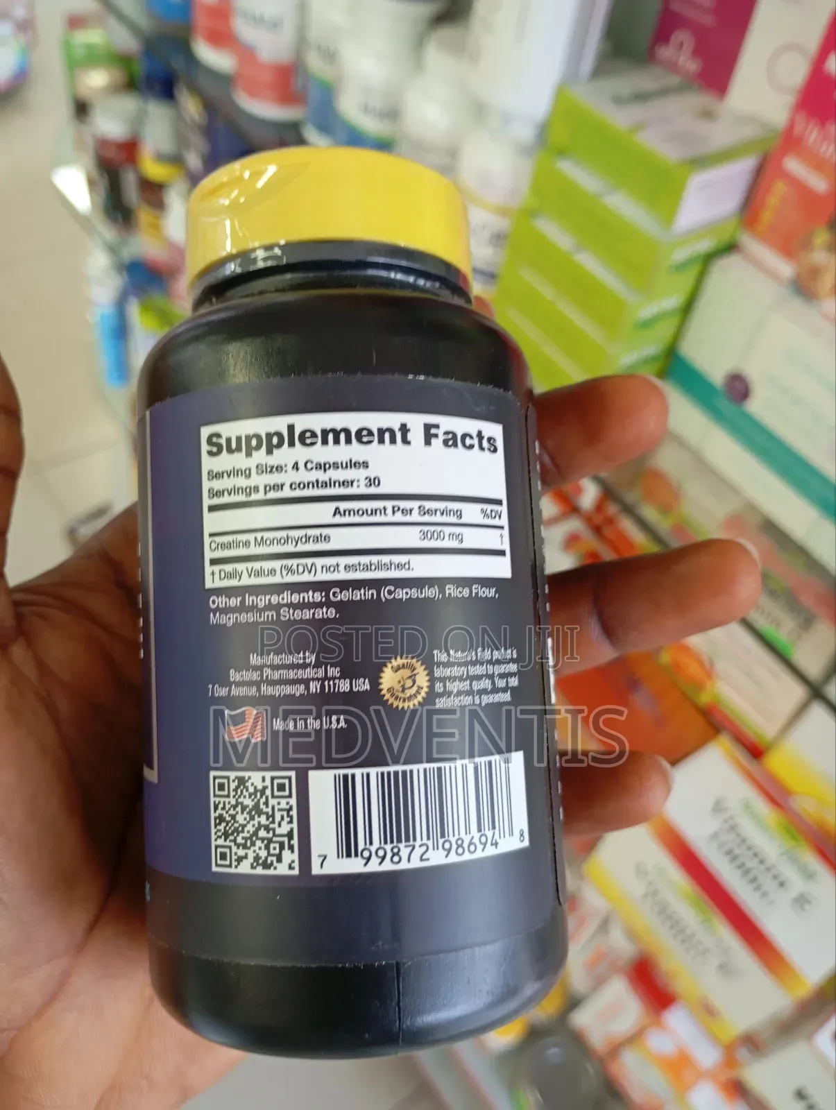 Nature's Field Creatine Monohydrate Capsules 3000mg