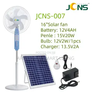 JCNS Solar Rechargeable Standing Fan