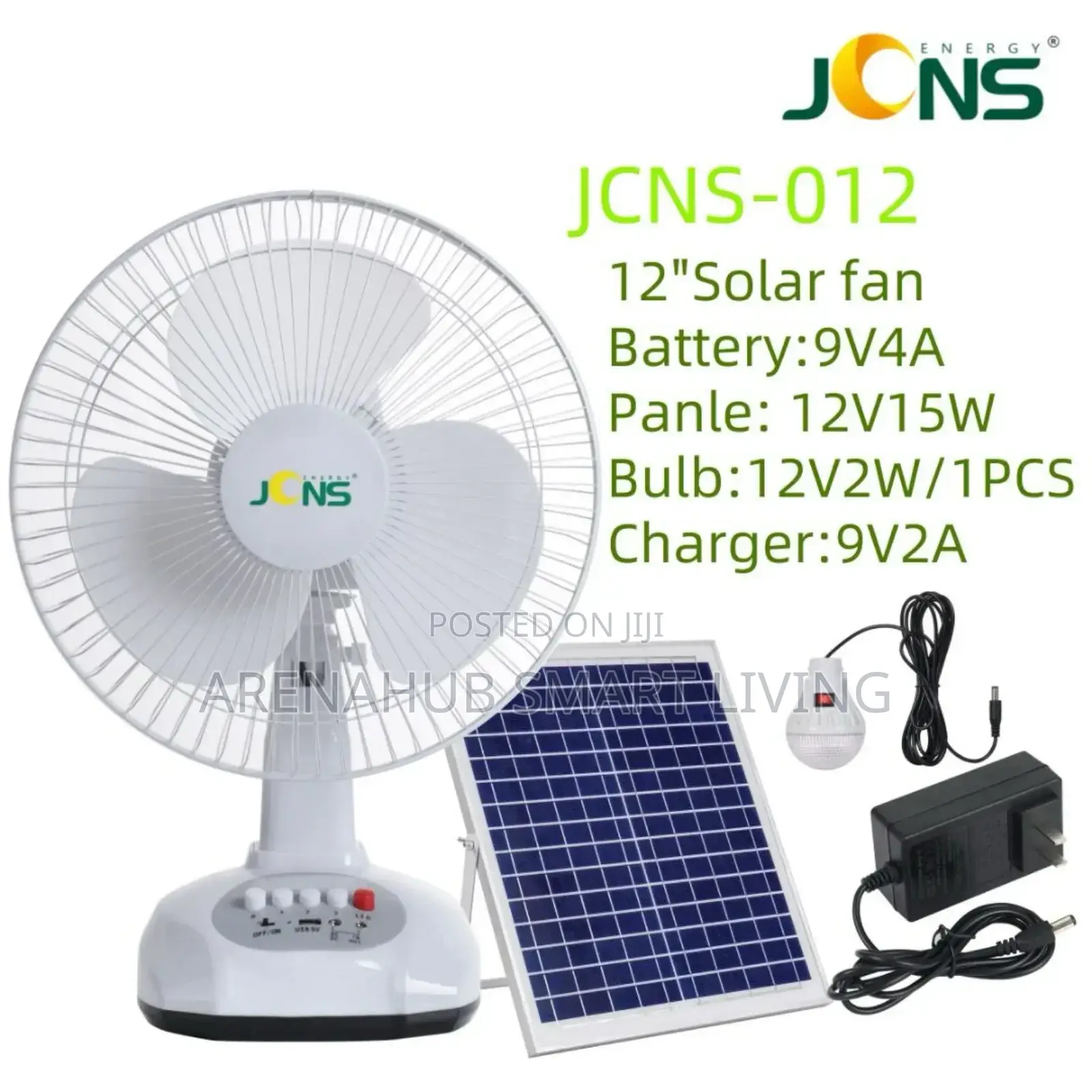 J-012 Solar Rechargeable Table Fan