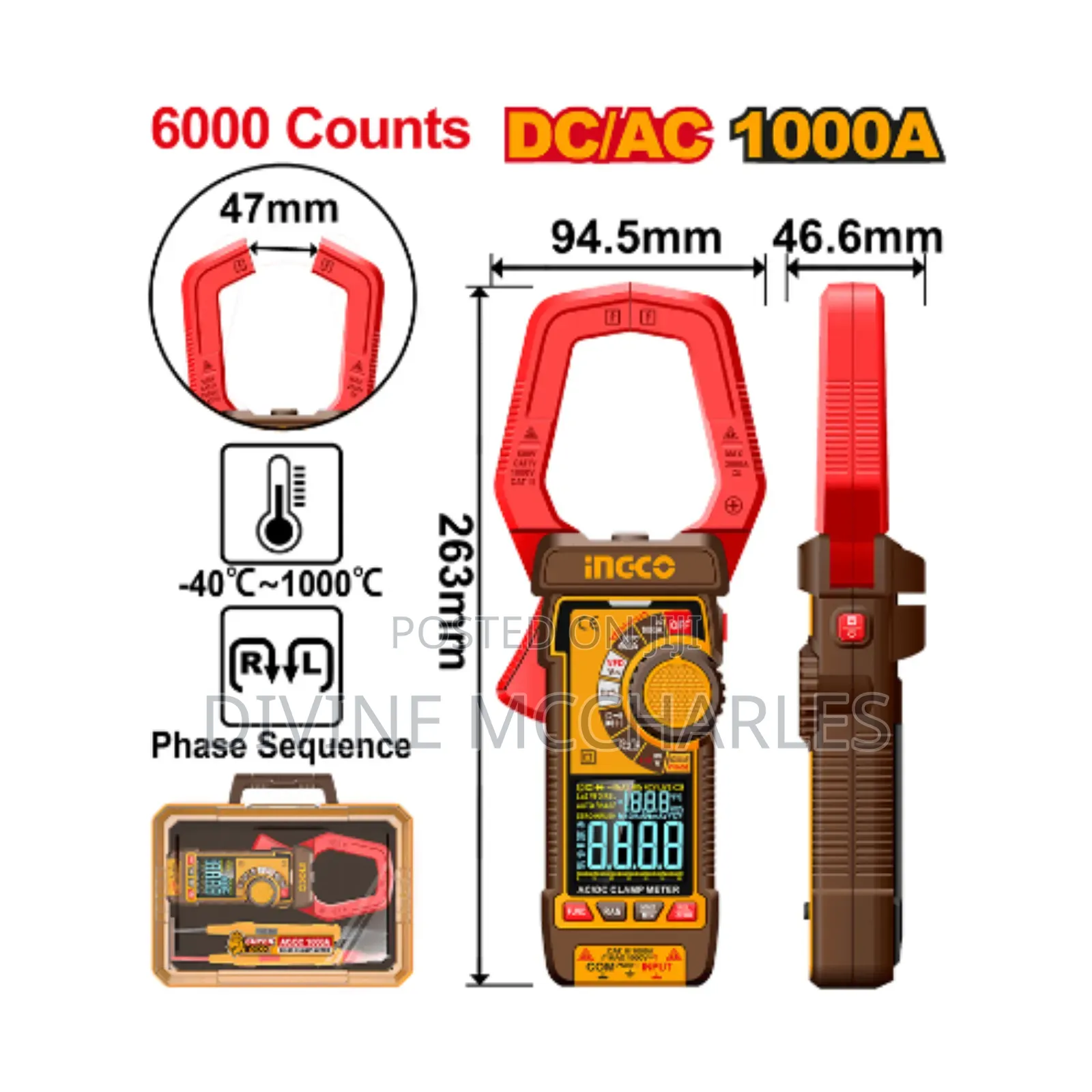 Dcm610002 Ingco Digital Clamp Meter AC DC