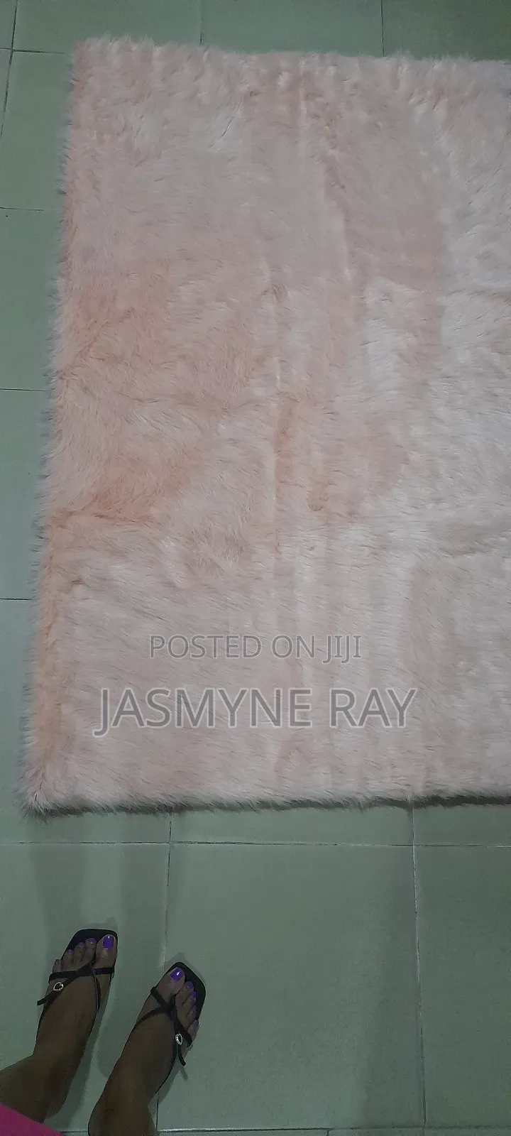 Cherry Pink Fur Rug 3ft by 5ft