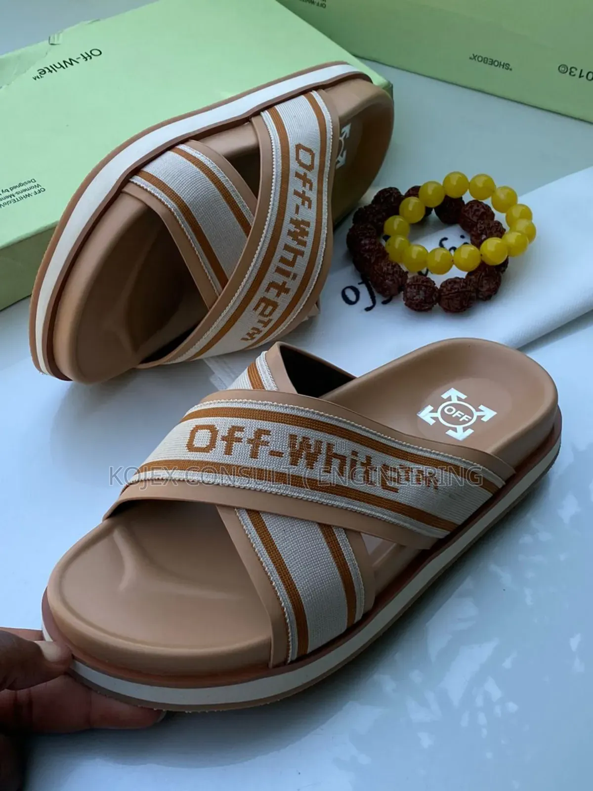 Off White Comfy Slides