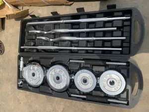 55kg Chrome Box Dumbell With Barbells an Zigzag Rod