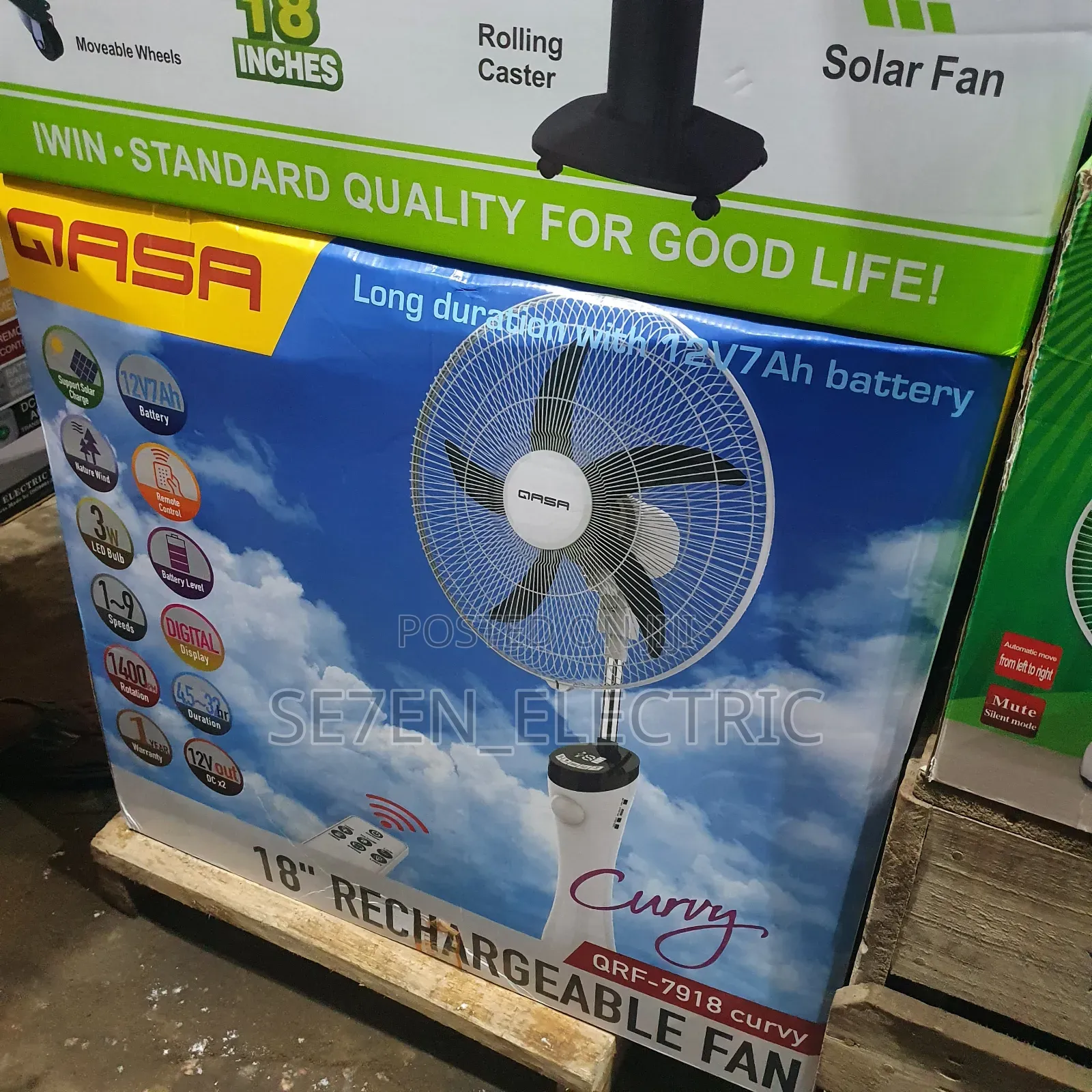 Qasa Rechargeable Standing Fan