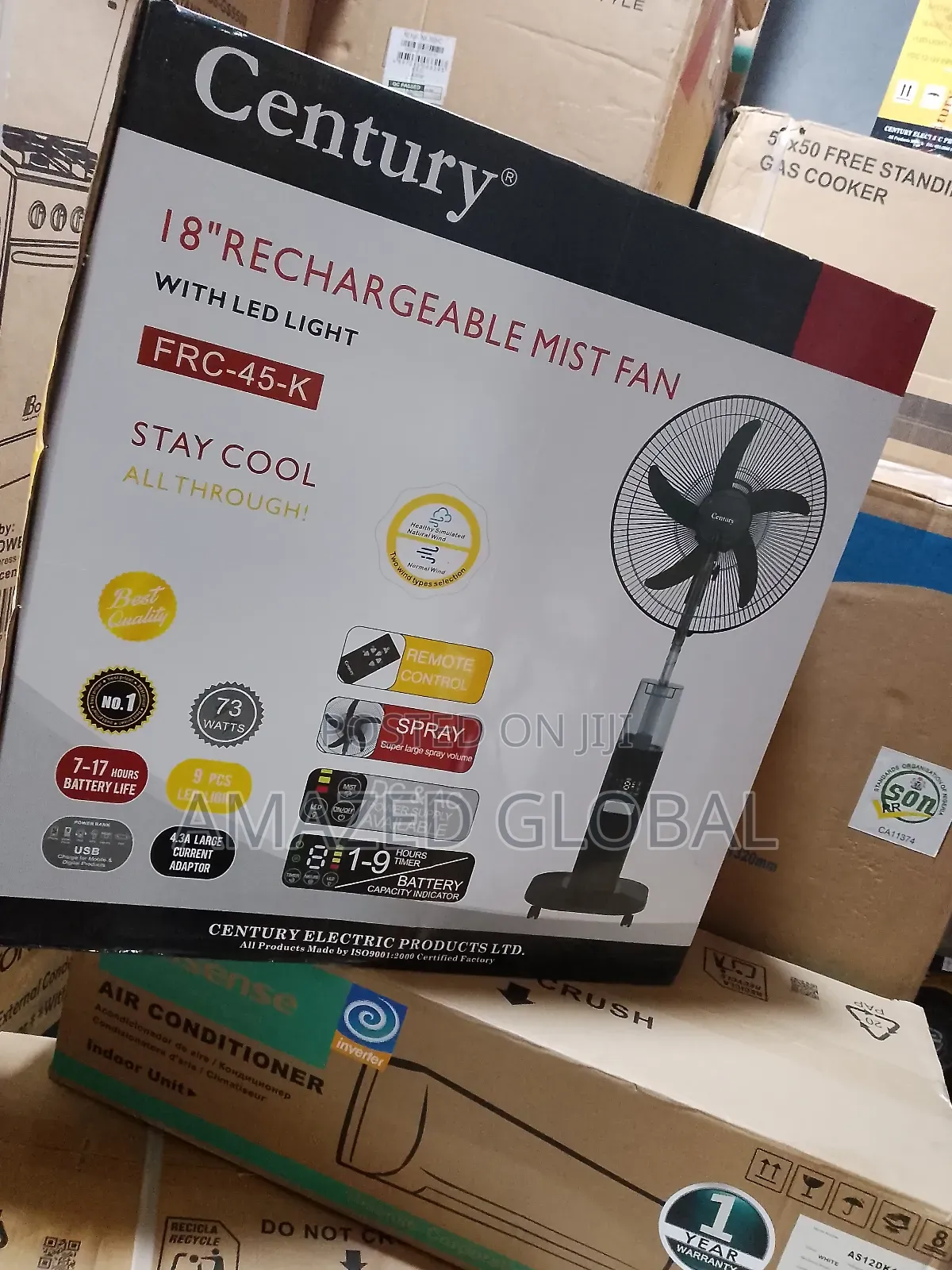 Verified 18" Century Mist Rechargeable Fan