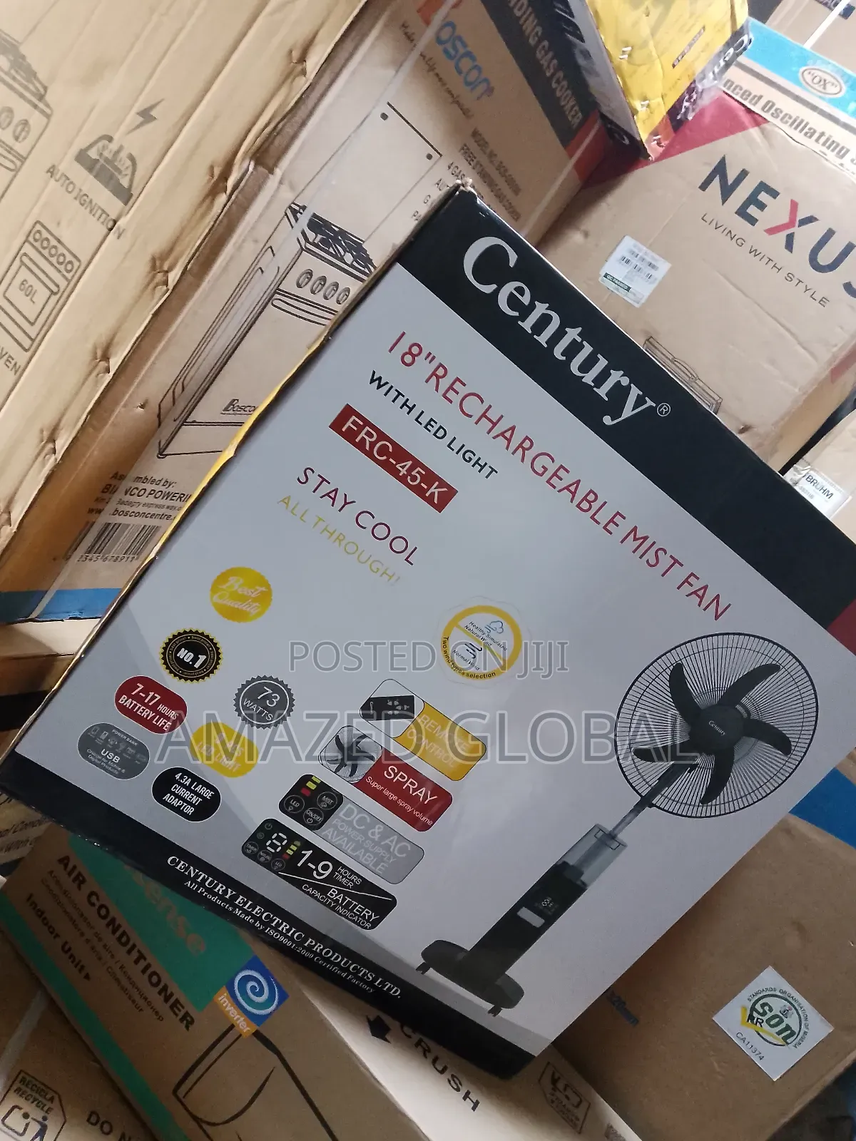Verified 18" Century Mist Rechargeable Fan