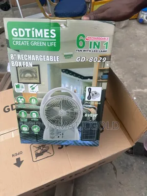 GD-8029 8 Inches Solar Rechargeable Table Fan