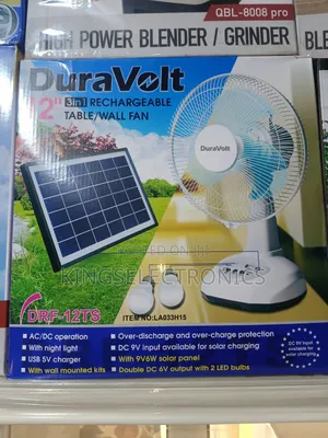 12" Dura Volt 3in1 Rechargeable Table Fan