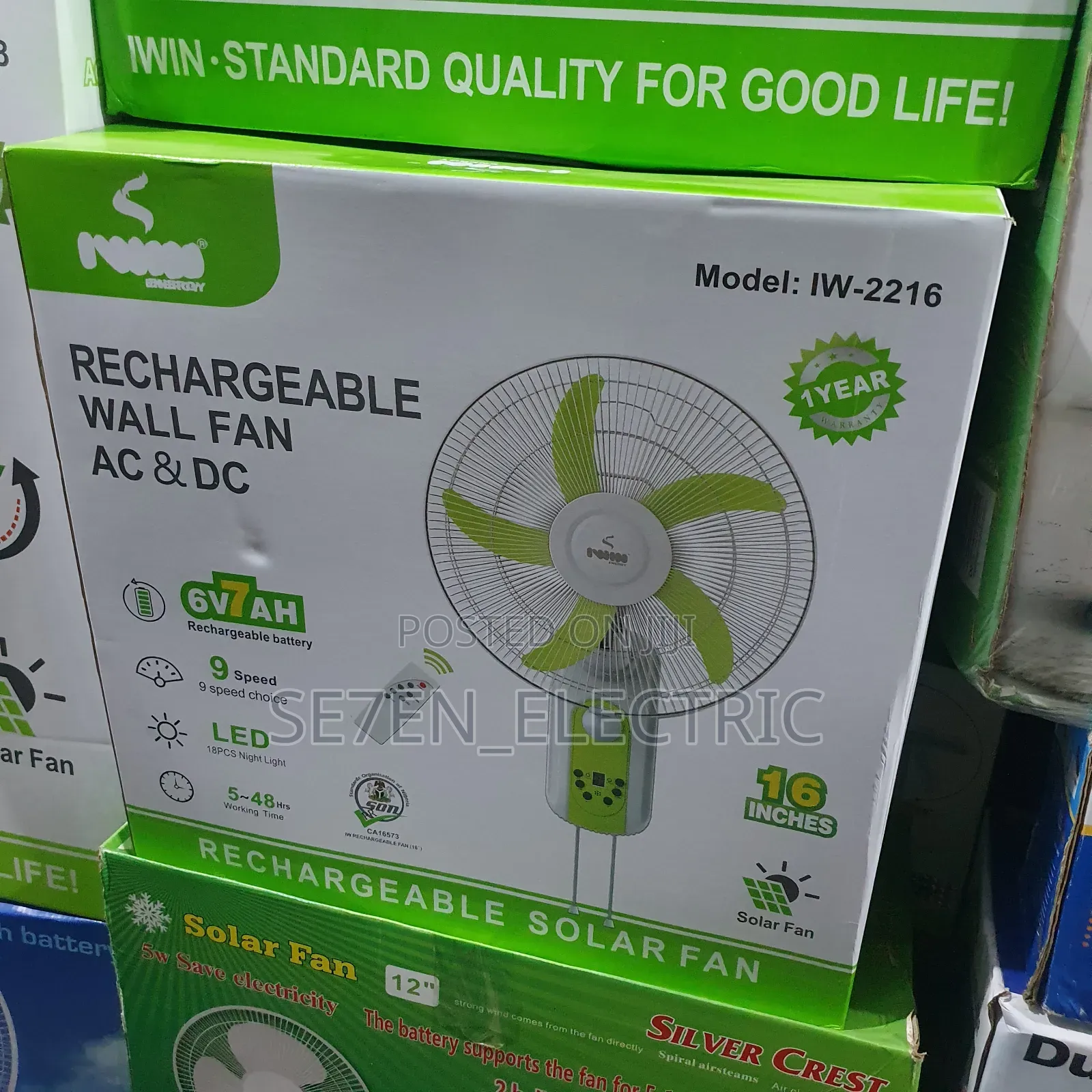 Wall Rechargeable Rotational Fan