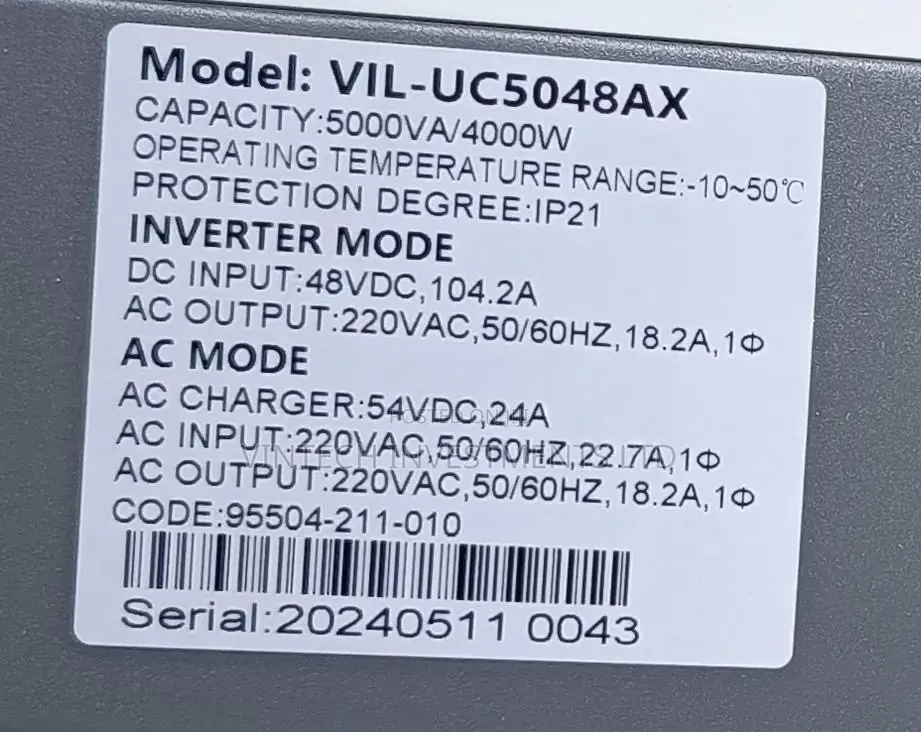 5kva/48v Non Hybrid Vil Inverter