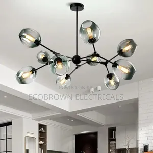 Amber Glass Chandelier Fitting
