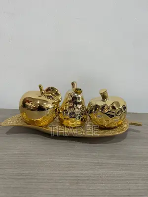 Gold Props Fruits in Mirror Tray