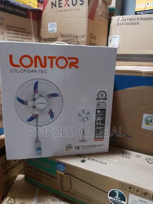 High Quality, Lontor Rechargeable Standing Fan 18" -White
