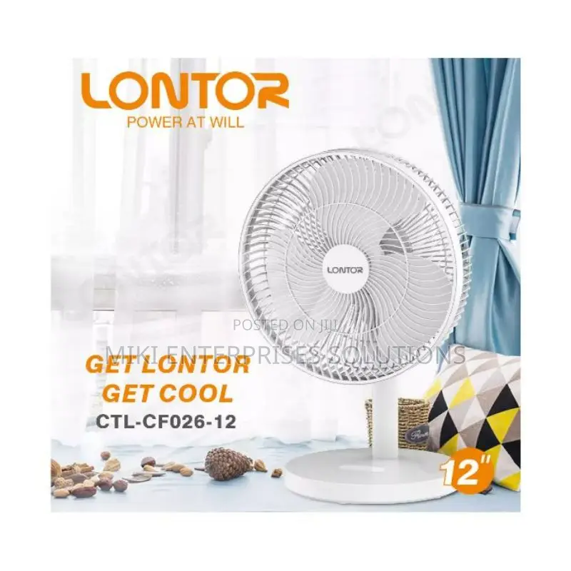 Lontor Rechargeable 12 Inches Table Fan| CTL-CF026-12